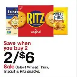 Target Select Wheat Thins, Triscuit & Ritz snacks offer