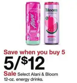 Target Select alani & bloom energy drinks offer