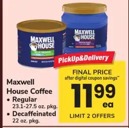 ACME Maxwell House Coffee Regular 23.1-27.5 oz. pkg., Decaffeinated 22 oz. pkg offer