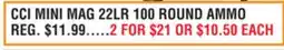 Dunham's Sports CCI MINI MAG 22LR 100 ROUND AMMO offer