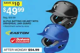 Dunham's Sports ALPHA BATTING HELMET WITH UNIVERSAL JAW GUARD offer