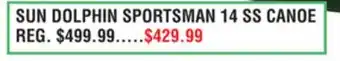 Dunham's Sports SUN DOLPHIN SPORTSMAN 14 SS CANOE offer