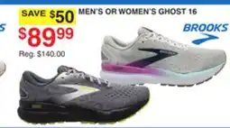 Dunham's Sports BROOKS MEN'S OR WOMEN'S GHOST 16 offer