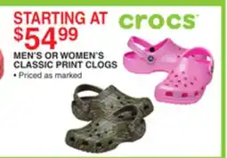 Dunham's Sports CROCS MEN'S OR WOMEN'S CLASSIC PRINT CLOGS offer