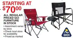 Dunham's Sports ALL REGULAR PRICED GCI FURNITURE IN STOCK offer