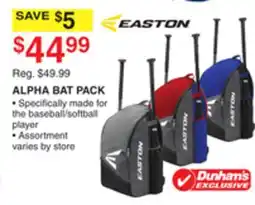 Dunham's Sports EASTON ALPHA BAT PACK offer