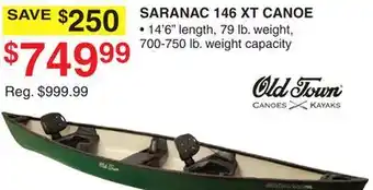 Dunham's Sports SARANAC 146 XT CANOE offer