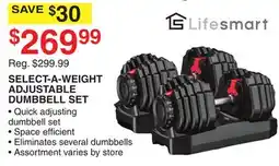 Dunham's Sports LIFE SMART SELECT-A-WEIGHT ADJUSTABLE DUMBBELL SET offer