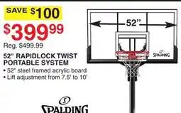 Dunham's Sports SPALDING 52 RAPIDLOCK TWIST PORTABLE SYSTEM offer
