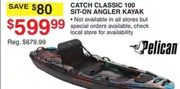 Dunham's Sports PELICAN CATCH CLASSIC 100 SIT-ON ANGLER KAYAK offer