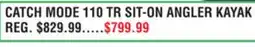 Dunham's Sports CATCH MODE 110 TR SIT-ON ANGLER KAYAK offer