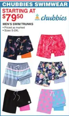 Dunham's Sports CHUBBIES MEN'S SWIM TRUNKS SWIMWEAR offer