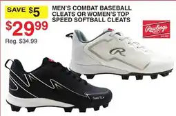 Dunham's Sports MEN'S COMBAT BASEBALL CLEATS OR WOMEN'S TOP SPEED SOFTBALL CLEATS offer