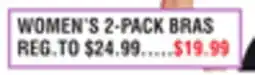 Dunham's Sports WOMEN'S 2-PACK BRAS offer
