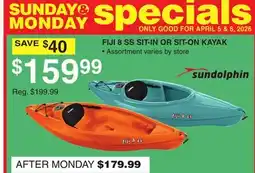 Dunham's Sports FIJI 8 SS SIT-IN OR SIT-ON KAYAK offer
