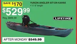 Dunham's Sports LIFETIME YUKON ANGLER SIT-ON KAYAK offer