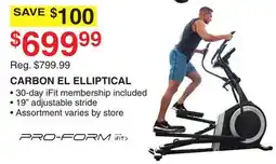 Dunham's Sports PRO-FORM CARBON EL ELLIPTICAL offer