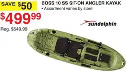 Dunham's Sports SUNDOLPHIN BOSS 10 SS SIT-ON ANGLER KAYAK offer