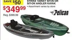 Dunham's Sports PELICAN STRIKE SIT-IN OR SIT-ON ANGLER KAYAK offer