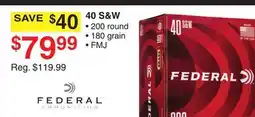 Dunham's Sports FEDERAL 40 S&W offer