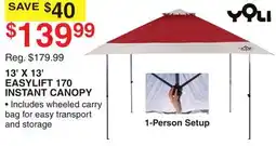 Dunham's Sports 13' X 13' EASYLIFT 170 INSTANT CANOPY offer