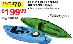 Dunham's Sports SUNDOLPHIN EXPLORER 10.4 SIT-IN OR SIT-ON KAYAK offer