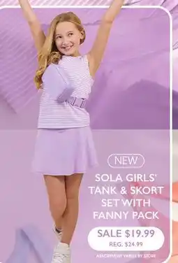 Dunham's Sports SOLA GIRLS' TANK & SKORT SET WITH FANNY PACK offer