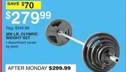 Dunham's Sports 300 LB. OLYMPIC WEIGHT SET offer