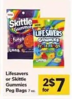 Safeway Lifesavers or Skittle Gummies Peg Bags offer