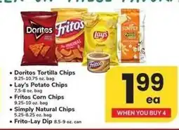 Safeway Doritos Tortilla Chips, Lay's Potato Chips, Fritos Corn Chips, Simply Natural Chips, Frito-Lay Dip offer