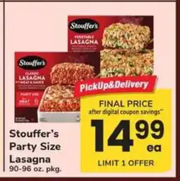 Safeway Stouffer's Party Size Lasagna offer