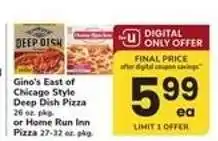 Safeway Gino's East of Chicago Style Deep Dish Pizza or Home Run Inn Pizza offer