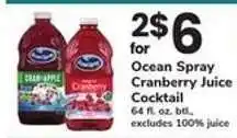 Safeway Ocean Spray Cranberry Juice Cocktail offer
