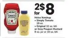 Safeway Heinz Ketchup or Grey Poupon Mustard offer