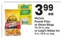Safeway McCain French Fries or Onion Rings offer