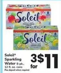 Safeway Soleil Sparkling Water offer