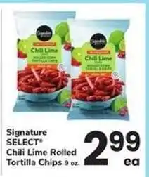 Safeway Signature SELECT Chili Lime Rolled Tortilla Chips offer