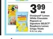 Safeway Overjoyed Lemon White Chocolate Popcorn or Signature SELECT Raspberry Lemon Crispy Treats offer