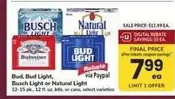 Safeway Bud, Bud Light, Busch Light or Natural Light offer