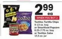 Safeway Tostitos Tortilla Chips or Smartfood Popcorn or Tostitos Salsa offer