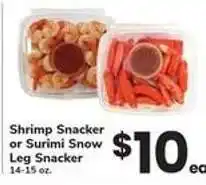 Safeway Shrimp Snacker or Surimi Snow Leg Snacker offer
