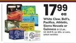 Safeway White Claw, Bell's, Pacifico, Athletic, Sierra Nevada or Guinness offer