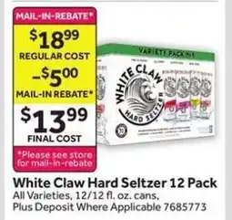 Stop&Shop White Claw Hard Seltzer 12 Pack offer
