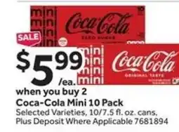 Stop&Shop Coca-Cola Mini 10 Pack offer