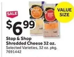 Stop&Shop Stop & Shop Shredded Cheese 32 oz offer