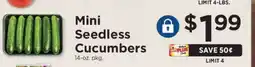 ShopRite Mini Seedless Cucumbers offer