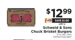 ShopRite Schweid & Sons Chuck Brisket Burgers offer