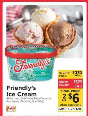 ShopRite Friendly's Ice Cream offer