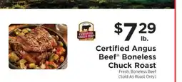 ShopRite Certified Angus Beef Boneless Chuck Roast offer