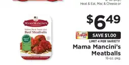 ShopRite Mama Mancini's Meatballs offer